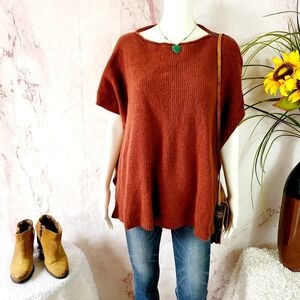 Vince Cashmere Blend Rust Soft Short Sleeve Sweater